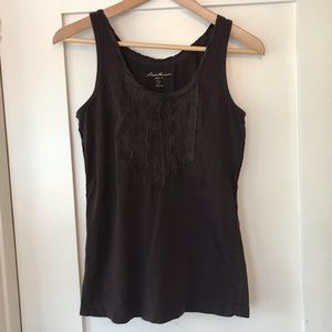 Eddie Bauer scoopneck tank, brown, small